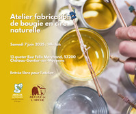 Atelier fabrication de bougie en cire naturelle