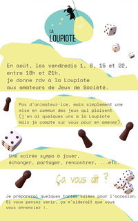 SOIRÉE JEUX DE SOCIÉTÉ - La Loupiote
