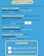 Family's time 16 au 20 février
